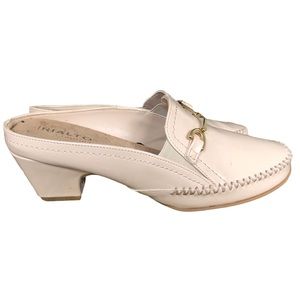 Rialto Horsebit Beige Patent Leather Comfort Slide Mule (9M)